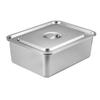 Bandeja para Arena de Gato de Acero Inoxidable Transfronteriza, Bandeja Cuadrada de Fondo Plano, Bandeja Rectangular Engrosada, Bandeja para Cocinar Arroz de Cantina, Bandeja para Platos con Tapa, Bandeja Cuadrada