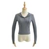 Camiseta de punto con capucha y cordón para mujer, nueva, de estilo europeo y americano, otoño e invierno, C75256