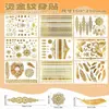 Pegatinas de Tatuaje Doradas y Plateadas Estilo Europeo y Americano, Retro Metálico Moda Fiesta de Baile Pegatinas Doradas Brillantes Tatuaje