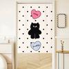 Cortina de Puerta de Gato Divertido de Dibujos Animados Sin Clavos Cortina Divisoria Hogar Sala de Estar Dormitorio Cocina Baño Media Cortina