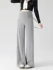 Calça pantalona de maternidade, novo estilo outono e inverno, cós de uso duplo, calça pantalona de tricô, afina a silhueta, não restritiva, não cede, adequada para usar com casaco