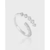 196 Anillo de Plata de Ley S925 Geométrico Cuadrado Diamante Cruz Irregular Temperamento de Lujo de Nicho de Gama Alta para Mujeres