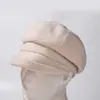 Boina Octagonal con Forma de Nube para Mujer, Primavera y Verano, Boina Adelgazante, Adecuada para Caras Cuadradas y Redondas, Boina de Artista, Ajustable