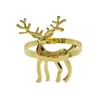 Anillo para Servilleta de Flor de Alce Transfronteriza Campana Copo de Nieve Anillo para Servilleta Decoración Navideña de Hotel Hebilla para Servilleta Venta al por Mayor