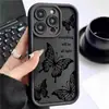 Borboleta da Sorte Transfronteiriça Emery Passo Olho do Céu Sulco Preto Adequado para Capa de Celular Iphone15/16/17 Proteção