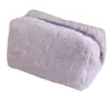 Bolsa de Cosméticos de Pelúcia para Mulheres, Grande Capacidade, Bolsa de Armazenamento Fofa de Pelo Sintético de Coelho, Estojo de Lápis de Pelúcia Colorido para Estudantes, Necessaire Portátil