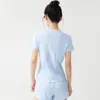 Conjunto Esportivo Respirável Estilo Coreano para Mulheres, Malha Lateral, Secagem Rápida, Top de Manga Curta e Shorts, Solto, Emagrecedor, Fitness, Corrida, Conjunto de Duas Peças