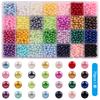 Juego de Perlas de Imitación Perforadas de Color Gradiente de 24/32 Compartimentos para Pulsera, Collar, Joyería, Accesorios, Cuentas Decorativas para Ropa