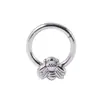 Aço Inoxidável 316 8/10mm Flor de Abelha Pingente Redondo Argola de Nariz com Bola Pequena Soldada Brinco Moda Piercing Joia