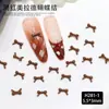 Acessórios para Unhas Artísticas Laço Maillard Outono e Inverno Laço de Fita Cor Café Estéreo Resina Acessórios de Unha Vestíveis Diamantes para Unhas