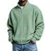 Sitio web independiente transfronterizo europeo y americano ropa de hombre, moda vintage estilo americano para hombre, chaqueta sencilla de color liso con tejido gofrado, cuello alto, con cremallera