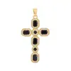 Colar Cruz de Cobre com Zircônia Colorida Microincrustada Transfronteiriço Aliexpress Pingente Colorido Personalizado Corrente para Clavícula Joias Atacado