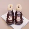 Botas Cortas de Terciopelo de Dibujos Animados para Niñas Botas para Niños 2025 Invierno Nuevo Estilo Botas de Cuero para Bebé Niña Botas Cálidas de Algodón