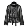 Transfronterizo Corto Europeo y Americano Nuevo Estilo Europeo Suelto Efecto Europeo y Americano Cuero Moda Casual Viento Cruzado Otoño Impermeable Marrón Negro