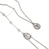 Cadena de Espalda Larga con Borla de Perlas de Moda Transfronteriza Cadena Corporal Simple para Vestido de Novia sin Espalda Cadena Trasera