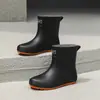 Zapatos de lluvia de moda de caña corta transfronterizos para mujer, para usar en exteriores, zapatos de agua Joker, suela blanda, botas cómodas, antideslizantes, zapatos de goma para cocina, Dama