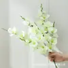 Ramo de gladiolos artificiales de alta gama con 6 puntas, decoración floral simple para sala de estar, arreglo floral de boda, flores decorativas