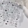 Livro Vermelho Pequeno Samoyed Sorrindo Desenho de Linha Filhote Gato Fofo Adesivos de Arte para Unhas em Estoque Case de Celular com Câmera Leve Adesivos