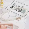 Cadena de Cintura de Perlas con Falda Elástica de Perlas Moda Coreana Decoración de Vestido Hanfu Cinturón Delgado Simple para Mujer Todo Combinable