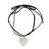 Nuevo Collar Transparente de Vidrio con Colgante de Corazón de Forma Ajustable, Cadena para Clavícula de Temperamento para Mujer