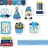 Decorações de Bandeja de Madeira em Camadas Transfronteiriças com Designs Fofos para Montagem de Festa de Aniversário, Adereços de Decoração de Mesa de Sobremesas e Presentes