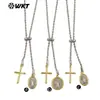Wt-Jfn56 Exportación Más Vendido Estilo Religioso y Colgante de Cobre con Cruz Ajustable 90cm Delgado Plateado Collar para Pareja