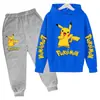 Sudadera con capucha Exportación Europea y Americana Estilo Nuevo Niños y Niñas Anime Pikachu Sudaderas con capucha para Niños y Niñas Traje de Sudadera