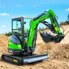 Excavadora Compacta de 2.5 Toneladas para Exportación por Haituo, Excavadora Pequeña Multifuncional para Granjas, Se Puede Equipar con Varios Accesorios