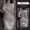 Lingerie Fantasia Suéter Feminino Sexy Tricô Estilo Puro Desejo Roupa de Casa Vazado Amarração Gola Alta Sem Mangas Uniforme Tentação