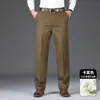 Pantalones de Algodón Puro de Cintura Alta y Tiro Profundo para Hombres de Mediana Edad y Mayores 2026 Otoño/Invierno Nuevo Estilo Ropa de Papá Pierna Recta Casual Suelto Pantalones de Traje