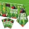 Decoração de Festa de Aniversário Tema Esportes Rugby Bandeja de Papel Copo de Papel Guardanapo de Papel Toalha de Mesa Talheres Descartáveis conjunto