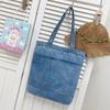 Bolso de Hombro Cruzado de Mezclilla para Mujer Casual Simple Estilo Coreano Bolso Tote para Niñas Lona Estudiante Portátil Bolso para Tutorías