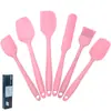 Raspador de silicone para assar transfronteiriço 6 peças conjunto de espátulas raspadoras de bolo e creme Pincel de óleo integrado Conjunto de 6 peças