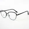 Nuevo negocio metal diamante ceja miopía marco de gafas moda viajero ojo de gato luz azul anti-reflejo plano