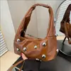 Bolsa Portátil Personalizada Coreana, Gama Alta, Lujo Accesible, Diseño de Nicho, Bolso de Hombro Único Decorativo Incrustado de Moda para Mujer