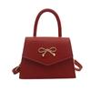 Moño Moda Color Sólido 2026 Primavera Nuevo Casual Elegante Suave Bolso de Mano Hombro Cruzado Pequeño Cuadrado para Mujer