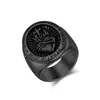 Anillo Cruzado Retro de Acero de Titanio Europeo y Americano Transfronterizo para Hombres, Diseño Personalizado Corazón Cruz Mano Joyería de Mano