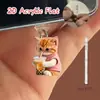 Adornos Colgantes Decorativos, Tapón Antipolvo para Teléfono Móvil, Tipo-C 2D Acrílico con Forma de Gato Lindo Pieza Plana de Interfaz