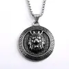 Colgante de Acero Inoxidable para Hombre Retro Europeo y Americano Collar Punk Rey León de un Solo Lado