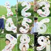 Balões Brancos Impressos com Números de 32 polegadas para Meninas e Decorações de Balão de Aniversário Infantil Balões de Folha de Alumínio Atacado