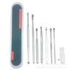 Fábrica en stock juego de ocho piezas de cuchara para oídos portátil para el hogar resorte en espiral pinzas para limpiar oídos herramienta para limpiar oídos juego de 8 piezas