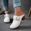Medias Pantuflas Gruesas Casuales Retro de Talla Grande para Mujer, Calzado Exterior Primavera 2026, Pantuflas sin Cierre de Talla Grande