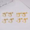Accesorios para pendientes diy de oro amarillo de oro real de 18 quilates oro ligero de oro real de 14 quilates color dorado envuelto clip para oreja de tornillo sin dolor en forma de U