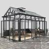 Esqueleto de aleación de aluminio personalizado, villa de jardín de lujo, vidrio hueco, aislamiento, solárium, techo de espiga, tragaluz, casa de vidrio