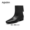 Botines de Tacón Grueso Aogushi Deng para Mujer 2026 Nuevo Otoño/Invierno Estilo Melade Botas Adelgazantes Cómodos Casuales Botas Martin