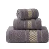 Venta al por mayor de fabricantes, Estilos de venta caliente transfronterizos, Juego de 3 toallas de baño de color sólido y cuadros dorados al por mayor, Toallas de baño para el hogar