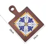 Base de Madera Antiescaldado Madera Maciza Azulejo Aislante Térmico Base para Ollas Posavasos Alta Temperatura y Resistente al Calor Rodeado Bandeja para Cazuela de Té