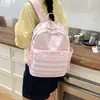 Mochila Estilo Harajuku Japonés Rayas de Estrella Gran Capacidad Ligera de Nylon Bolsa Escolar Para Estudiantes de Secundaria Preparatoria Universidad Viajes