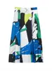 Ropa de Mujer 2026 Verano Nuevo Estilo Europeo y Americano Moda Elegante Falda Midi Plisada Estampada con Dobladillo Ancho