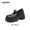 Sapatos Mary Jane de Renda Retrô August Lion Femininos 2026 Outono Novo Estilo Laço Marrom Salto Alto Pequenos Sapatos de Couro